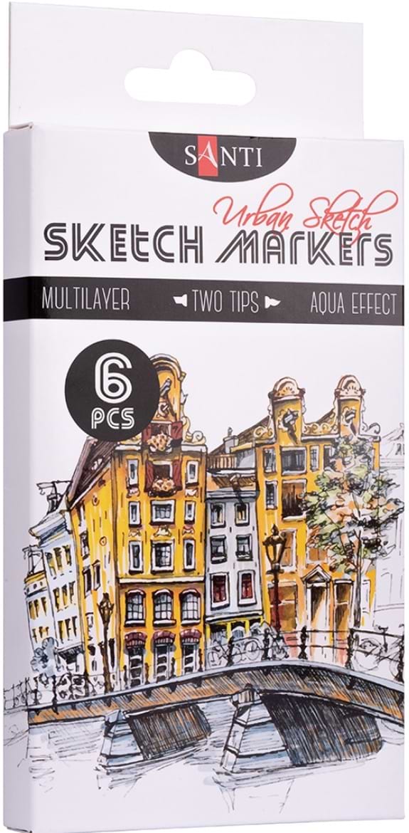 Набор маркеров Santi "Urban Sketch" 6 шт. (390548)