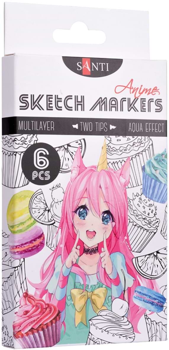 Набор маркеров Santi "Anime" 6 шт. (390550)