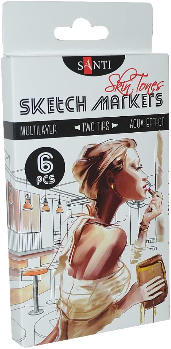 Набор маркеров Santi "Skin Tones" 6 шт. (390568)