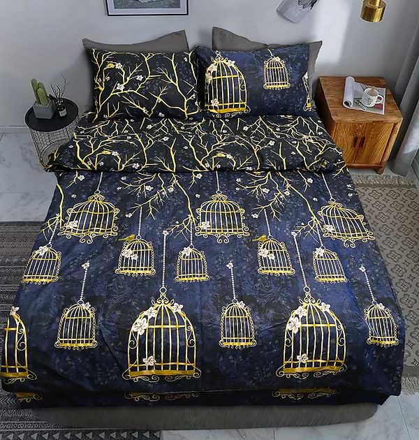 Фото - Комплект постельного белья Zastelli Клетка, птицы бязь 200х220 см синий (170723)