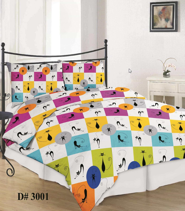 Комплект постельного белья Zastelli Черные коты бязь 200х220 см разноцветный (174437)