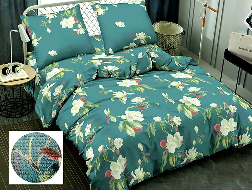 Комплект постільної білизни Zastelli Зелене листя JH9362-10 жатка 2х145х210 Зелений (20588)