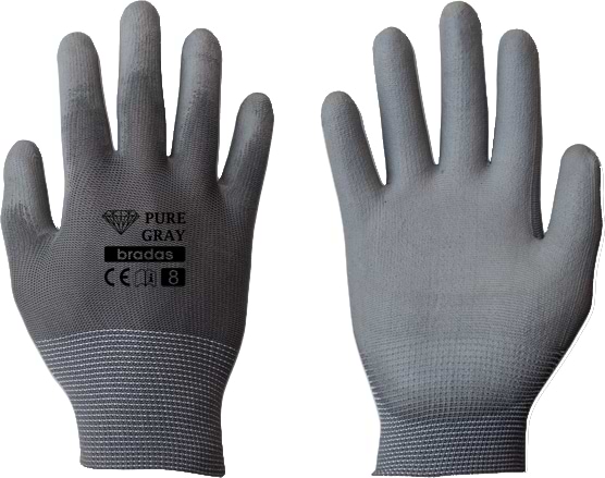 Перчатки садовые BRADAS Pure Gray размер 10, 12 пар Серые (RWPGY10)