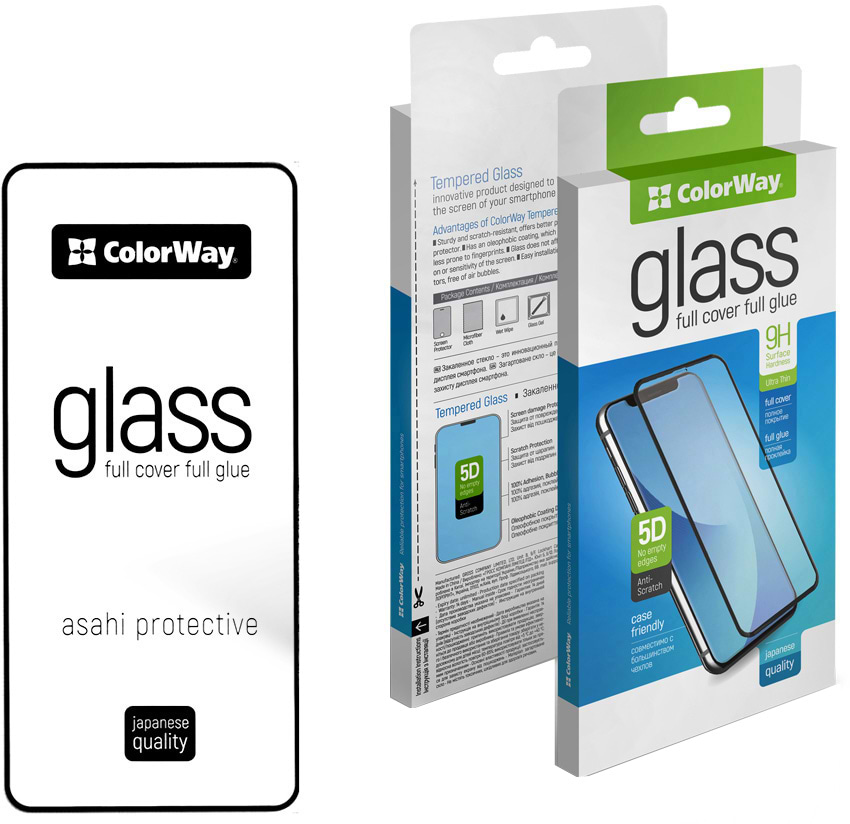 Уценка - Защитное стекло для смартфона Colorway 9H FC glue Oppo A6x 4G black (CW-GSFGOA6X4-BK)