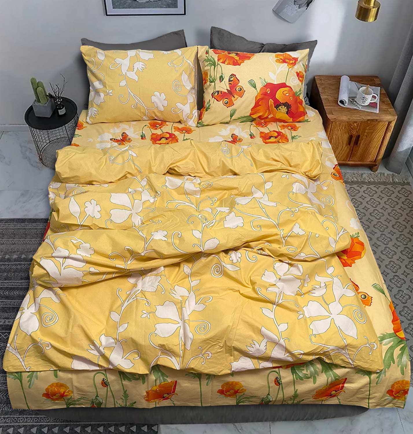 Комплект постельного белья Zastelli 11275/Curls Vanilla бязь 200х220 см оранжевый (19805) - Фото 1