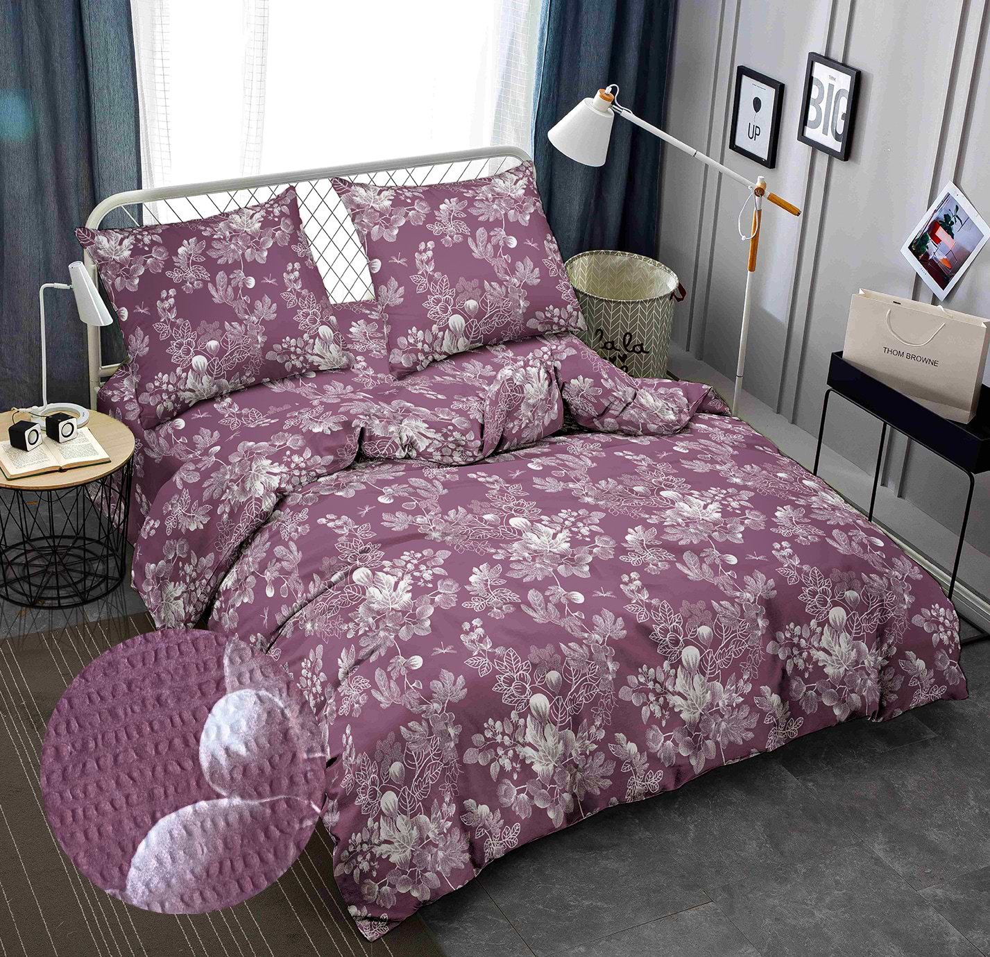 Комплект постельного белья Zastelli JH10192-3 Сиреневый сад жатка 2х145х210 Лиловый (20934)