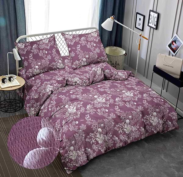 Фото - Комплект постільної білизни Zastelli JH10192-3 Бузковий сад жатка 2х145х210 Ліловий (20934)