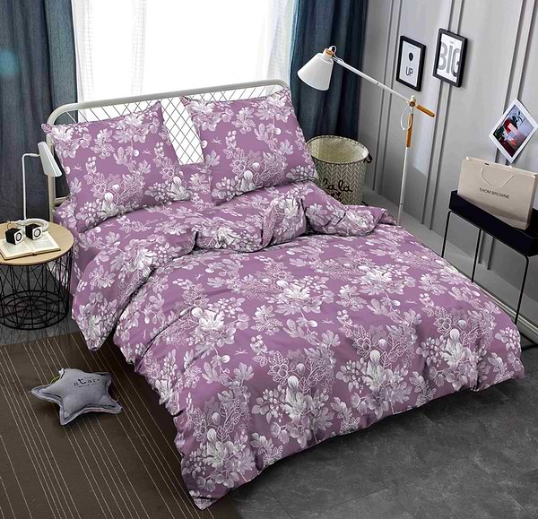 Фото - Комплект постільної білизни Zastelli JH10192-3 Бузковий сад жатка 2х145х210 Ліловий (20934)