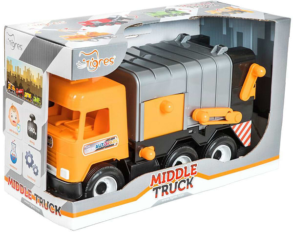 Фото - Базовый игровой транспорт для малыша Tigres ''Middle truck'' мусоровоз city (39312)