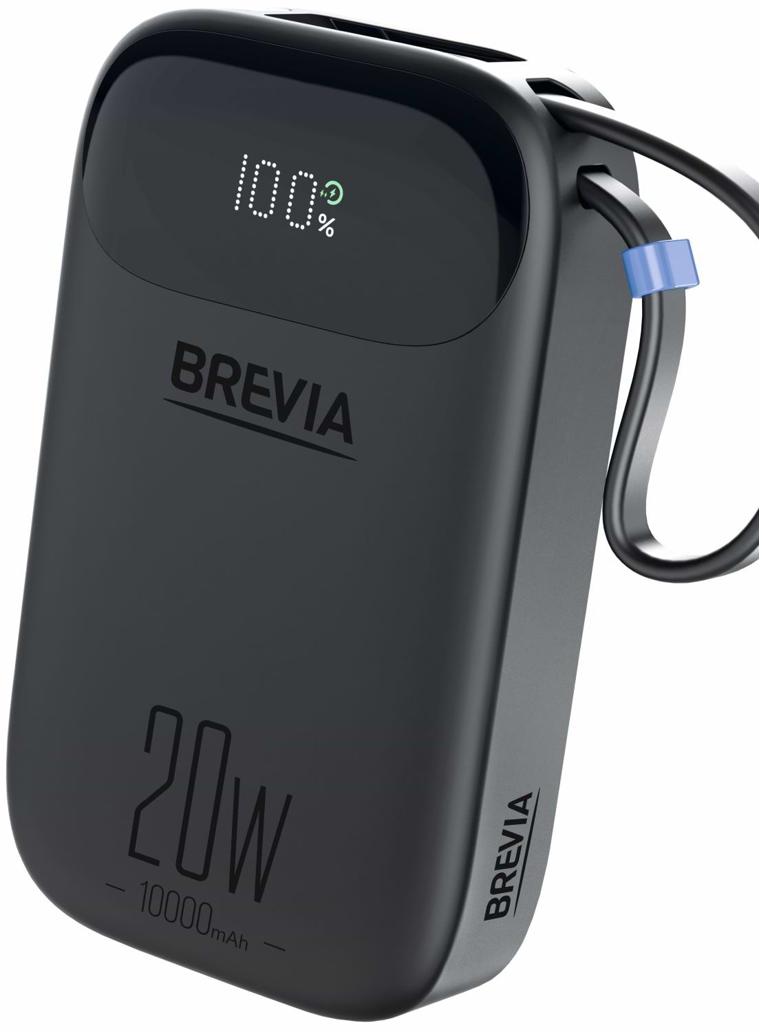 Уценка - Батарея мобильная Brevia ePower LCD 10000mAh PD20W CompactMini Black + cable (45420CMB)