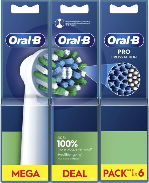 Фото - Насадка для зубної щітки Oral-B Braun Cross Action EB50RX 6 шт