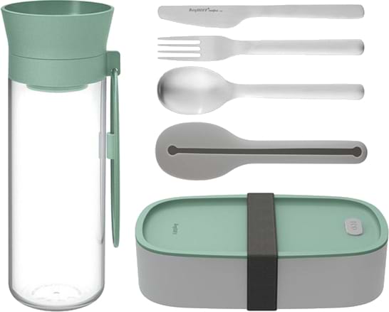 Фото - Ємність для сипучих Berghoff 3950255 LEO ланчбокс + пляшка + набір приладів