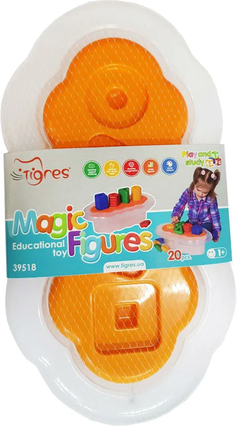 Фото - Сортер Tigres Магічні Фігурки Помаранчевий 20 ел. (39518)