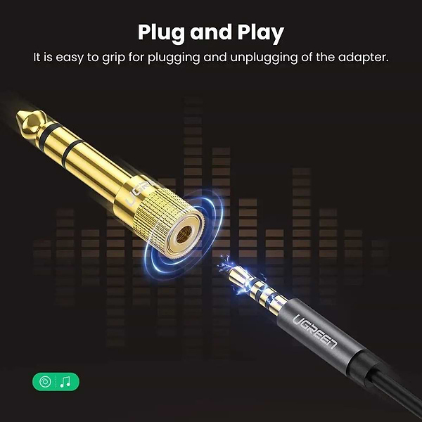 Фото - Перехідник аудіо UGREEN 6.3 mm Male to 3.5 mm Female Adapter (20503)