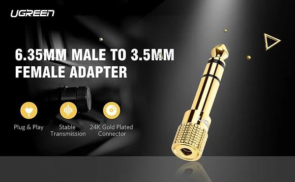 Фото - Перехідник аудіо UGREEN 6.3 mm Male to 3.5 mm Female Adapter (20503)