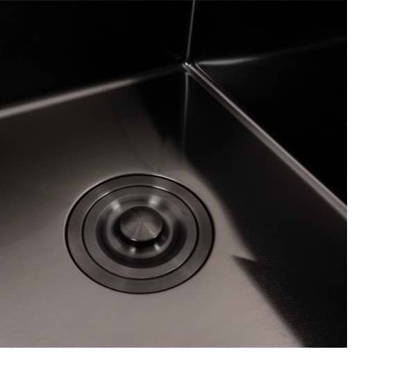 Фото - Мийка кухонна VALESO CM 58x48 R чорна PVD Handmade (круглий сифон 3,0/0,8)