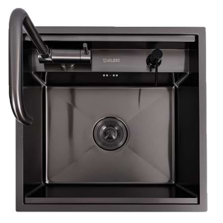 Мийка кухонна VALESO CM 50x50 прихована нержавійка Handmade (змішувач в комплекті) - Фото 1
