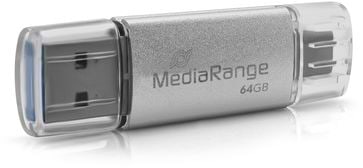 Уцінка - Флеш USB MediaRange USB 3.2 USB-A and USB-C Silver 64GB (MR937)