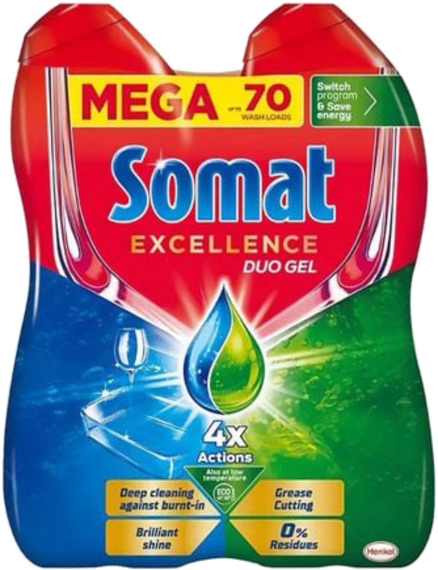 Уцінка - Гель для посудомийної машини Somat Exellence 684 + 684 мл