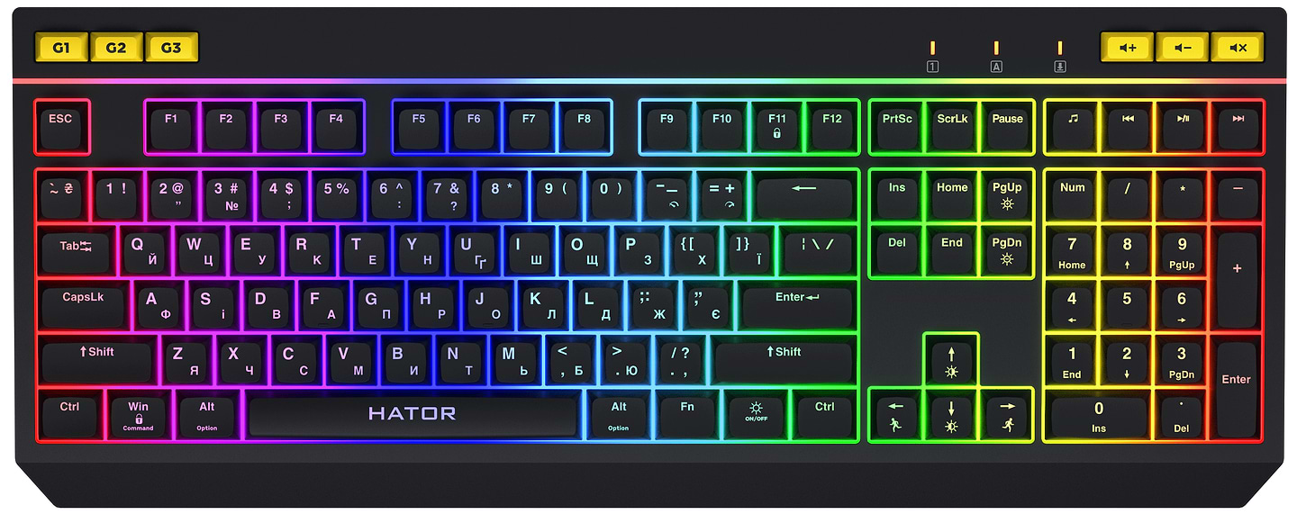 Уцінка - Клавіатура дротова ігрова Hator Icefall Black (HTK402UA)