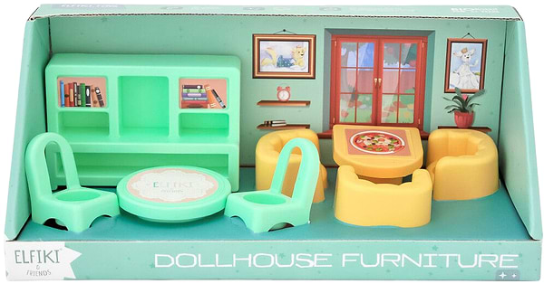 Фото - Меблі і будиночки для ляльки ELFIKI вітальня 8 ел. (39789)
