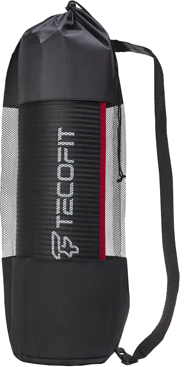Фото - Коврик для йоги и фитнеса TECOFIT NBR с отделкой края тканью 183x61x1 см Black-Red + чехол-сумка в подарок (TOP18124795)