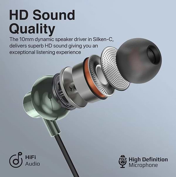 Фото - Навушники вкладиші дротові Promate silken-c.grey