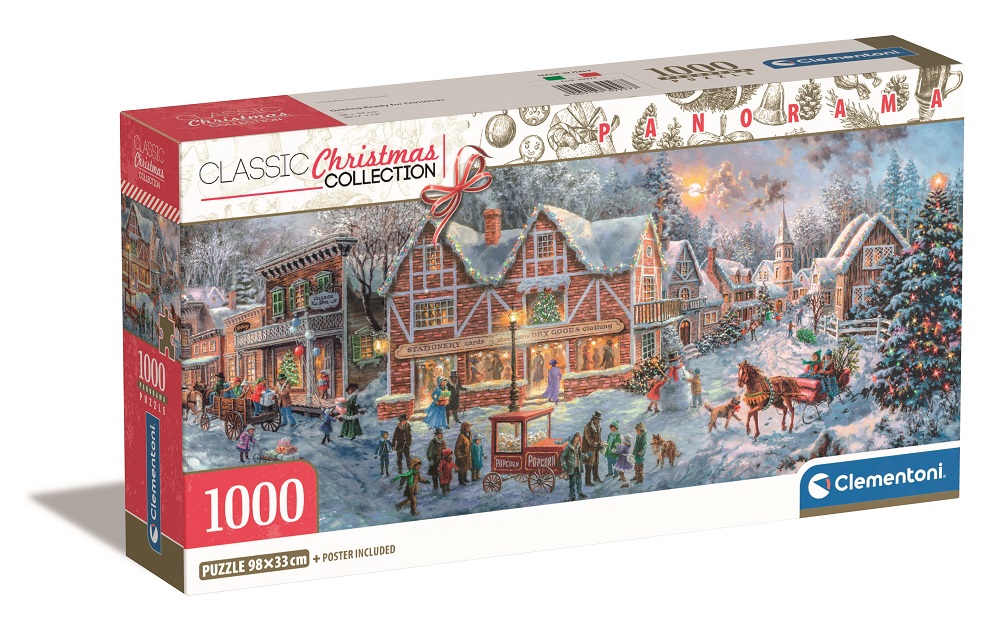 Пазли (8 +) Clementoni Різдвяними вулицями міста 1000 ел. (39927)