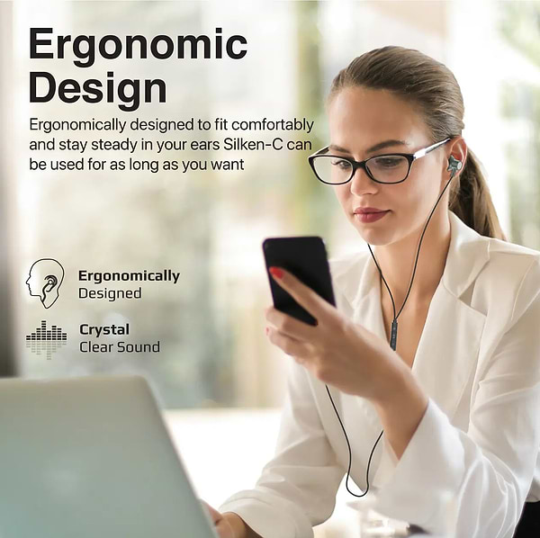 Фото - Навушники вкладиші дротові Promate silken-c.grey