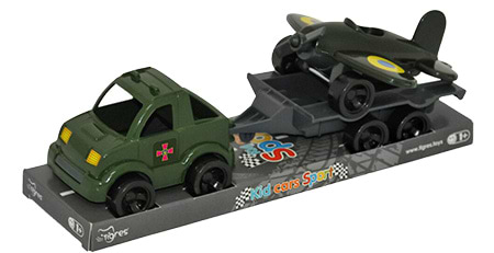 Фото - Базовый игровой транспорт для малыша Tigres Набор авто "Kid cars" военный 3 шт. на планшетке (39997)