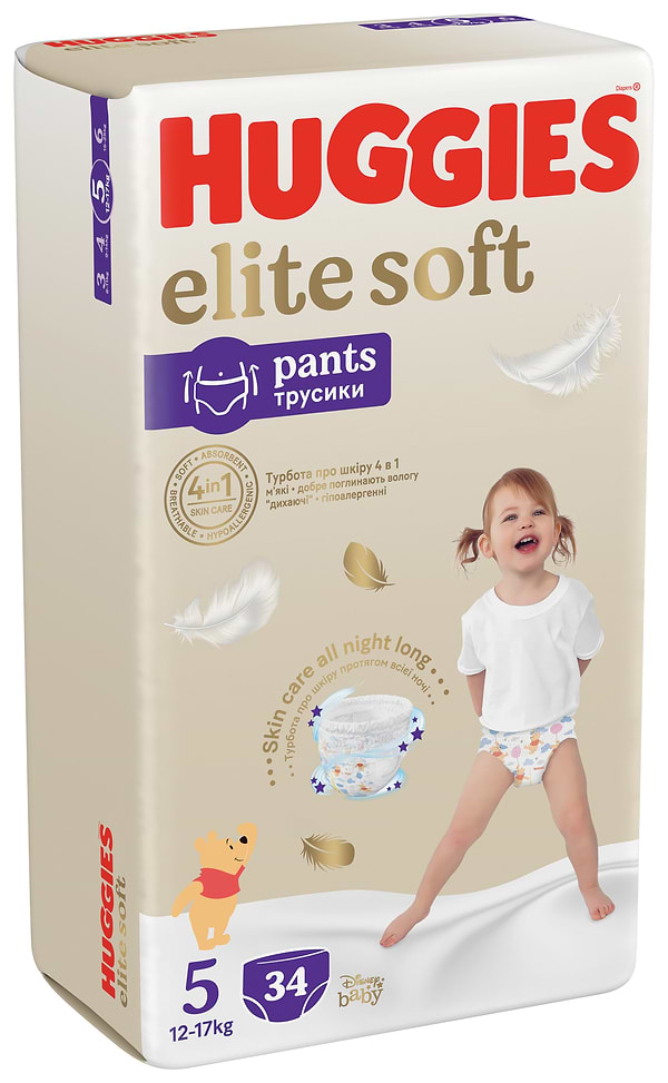 Фото - Одноразовые подгузники-трусики Huggies Elite Soft Pants Размер 5 (12-17кг), 34 шт. (5029053549354)