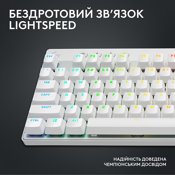 Фото - Клавиатура беспроводная игровая Logitech G Pro X TKL LightSpeed White (920-012148)