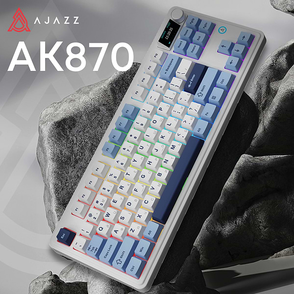 Фото - Клавіатура бездротова ігрова Ajazz AK870 PLUS (AK870-MU-BWD)