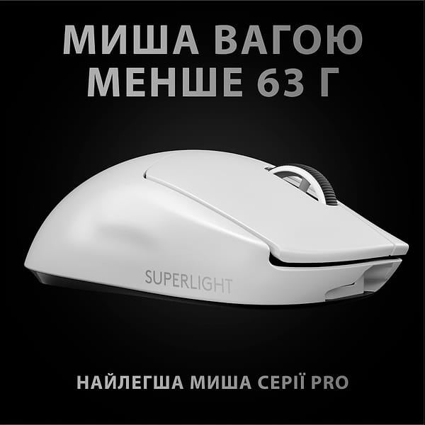 Фото - Мышь беспроводная игровая Logitech G Pro X Superlight White (910-005942)