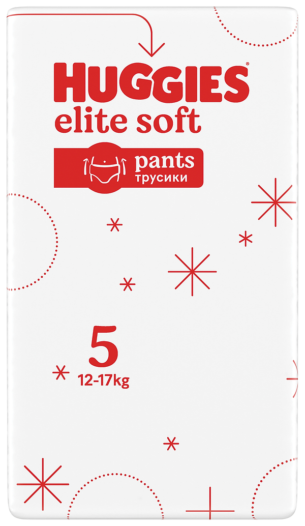 Фото - Одноразовые подгузники-трусики Huggies Elite Soft Pants Размер 5 (12-17кг), 68 шт. (5029053582467)