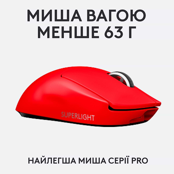 Фото - Миша бездротова ігрова Logitech G Pro X Superlight Red (910-006784)