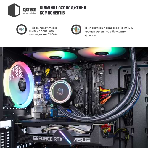 Фото - Системный блок QUBE QB i7 14700KF RTX 4060 Ti 16GB W1 32102Win (i714700KFRTX4060Ti16GBW132102Win)