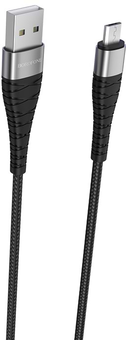 Фото - Кабель синхронизации данных BOROFONE BX32 USB to Micro 2.4A, 1m Black (6931474710437)