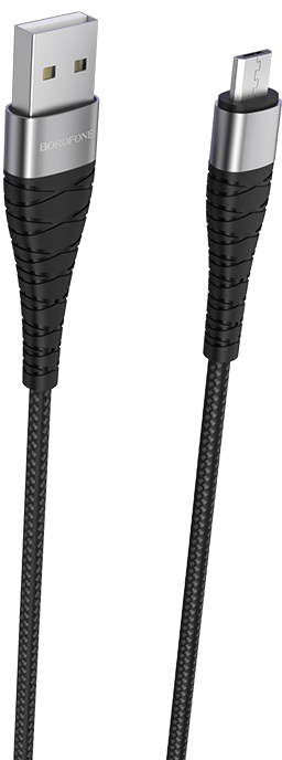 Фото - Кабель синхронизации данных BOROFONE BX32 USB to Micro 2.4A, 1m Black (6931474710437)