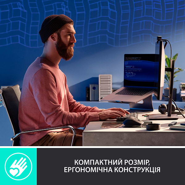 Фото - Клавіатура бездротова Logitech MX Mechanical Mini Illuminated BT Clicky Graphite UA (920-010782)