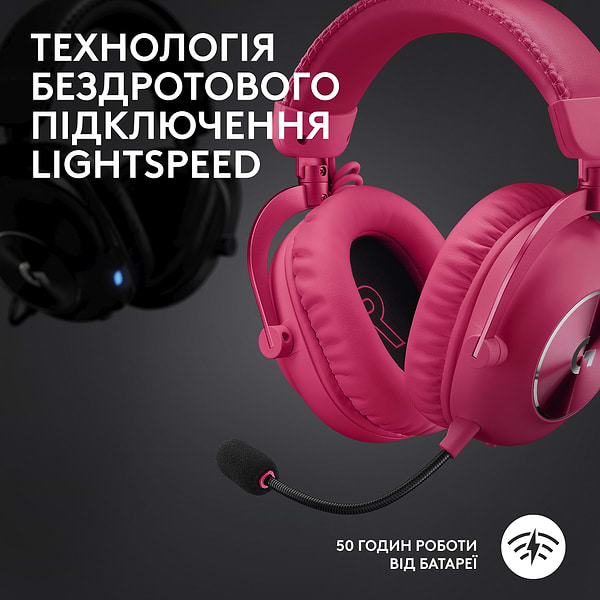Фото - Гарнітура бездротова ігрова Logitech G PRO X 2 LightSpeed Wireless Magenta (981-001275)