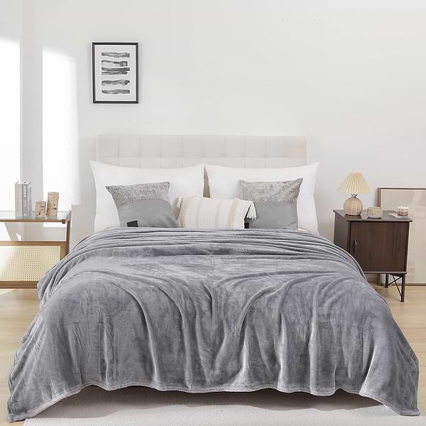 Фото - Плед полуторный Love You флис серый 150х200 см (8171)