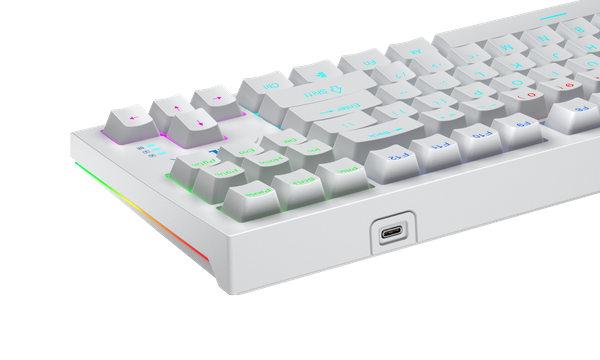 Фото - Клавиатура проводная Aula F3032 White keycaps, plus 21 Yellow keys KRGD Brown EN/UA (6948391201757)