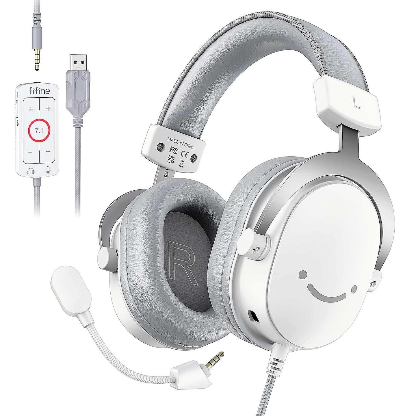 Купити Гарнітура дротова ігрова Fifine H9W White - Фото 1 Гарнітура дротова ігрова Fifine H9W White - Фото 1