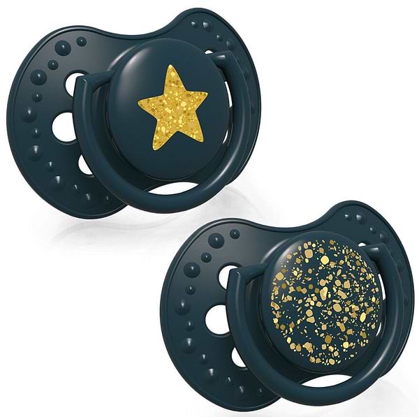 Фото - Симетрична пустушка Lovi Stardust 18+ міс 2 шт. зелена (22/895_green)