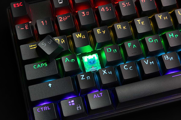 Фото - Клавіатура дротова ігрова Canyon Deimos GK-4 Rainbow LED ENG/UKR Black (CND-SKB4-US)