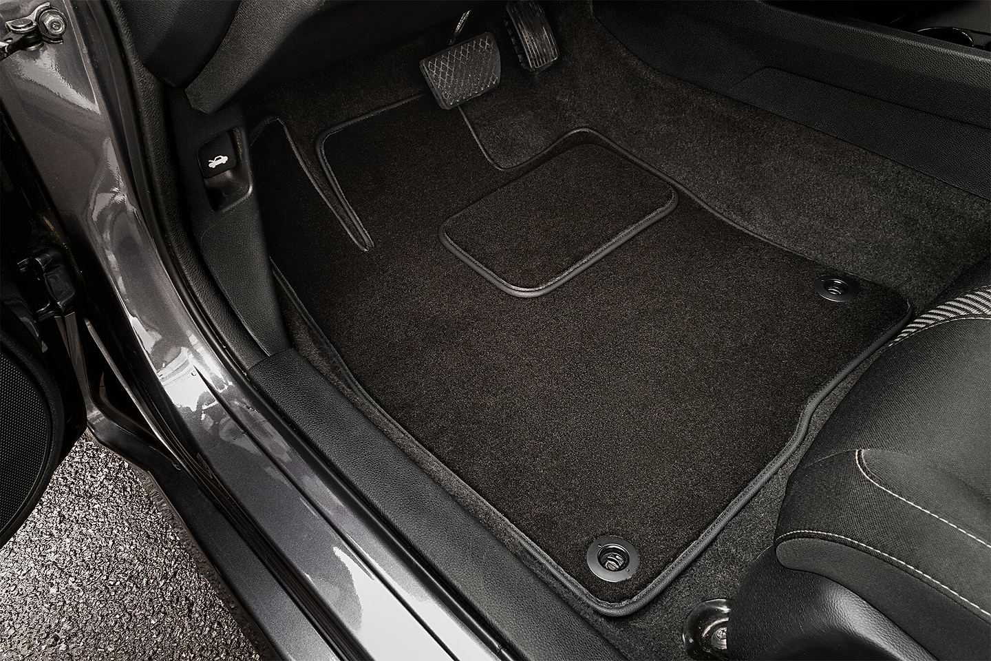 Коврики ворсовые в салон авто EVAtech Premium для Audi A3 (8V) 3-doors 2012-2020 3 поколение Htb USA черный кант AU33257CE5AV8VPB