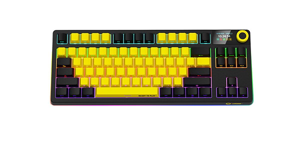 Фото - Клавиатура беспроводная игровая Lorgar KBP70TKLW Wireless TKL Mechanical Pro Black-Yellow (LRG-KBP70TKLW-YL-US)
