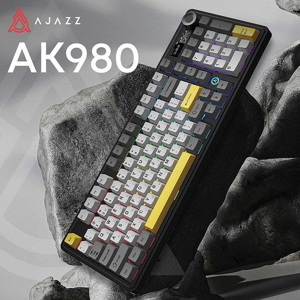 Фото - Клавіатура бездротова ігрова Ajazz AK980 Clear Sky (AK980-CS-BGY)