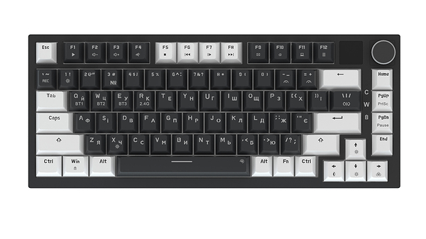 Фото - Клавіатура бездротова ігрова GamePro Asgard Valhalla Pro 75% Wireless/Bluetooth/USB Black (MK160B-D-Pro)